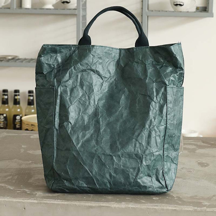 Vintage Plissee Tote Große umweltfreundliche Umhängetasche aus Papier
