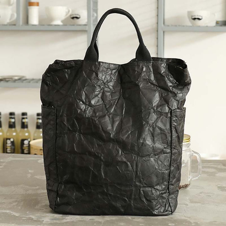 Vintage Plissee Tote Große umweltfreundliche Umhängetasche aus Papier