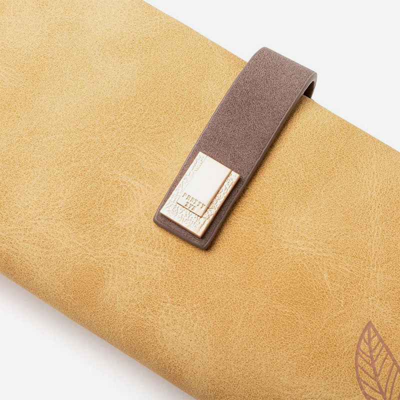 Dreifach gefaltete lange Clutch für Damen im Vintage-Stil, mattiertes Leder