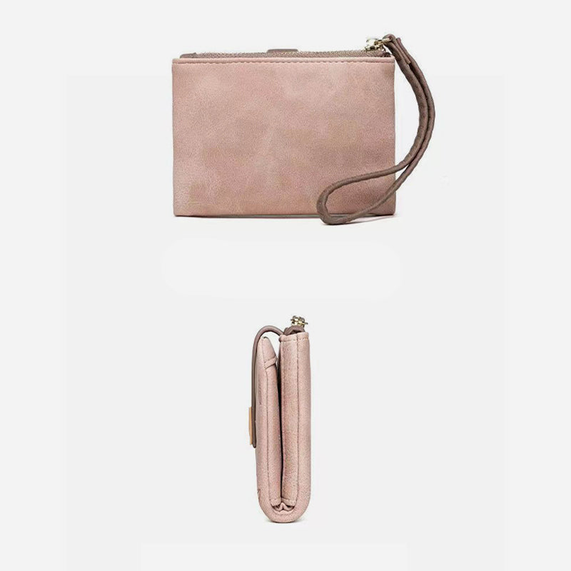 Vintage Bifold Geldbörse für Damen aus mattiertem Leder
