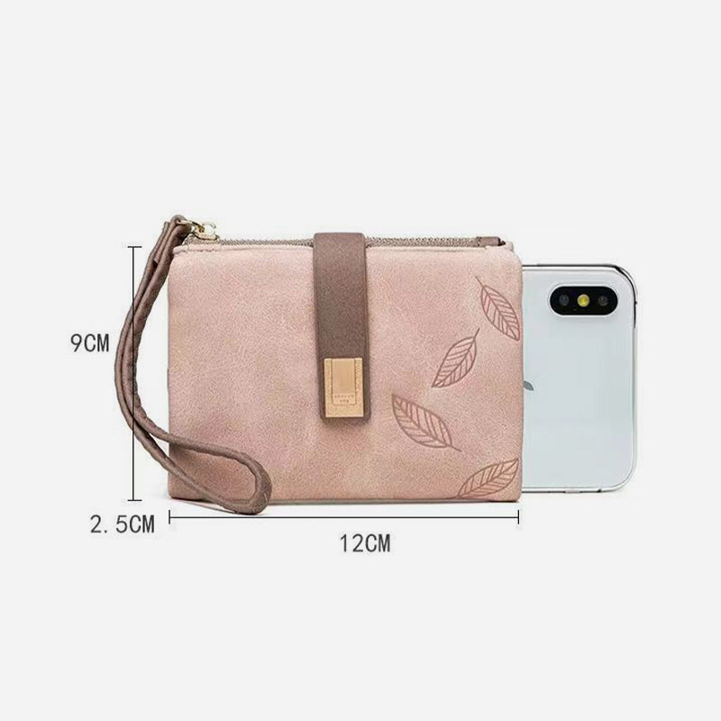 Vintage Bifold Geldbörse für Damen aus mattiertem Leder