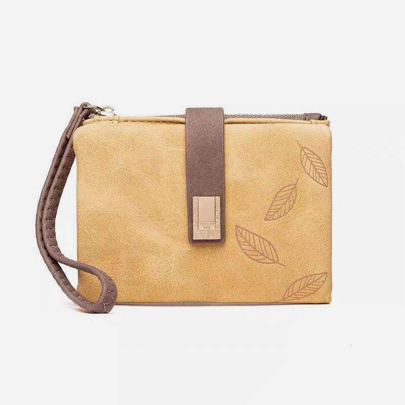 Vintage Bifold Geldbörse für Damen aus mattiertem Leder