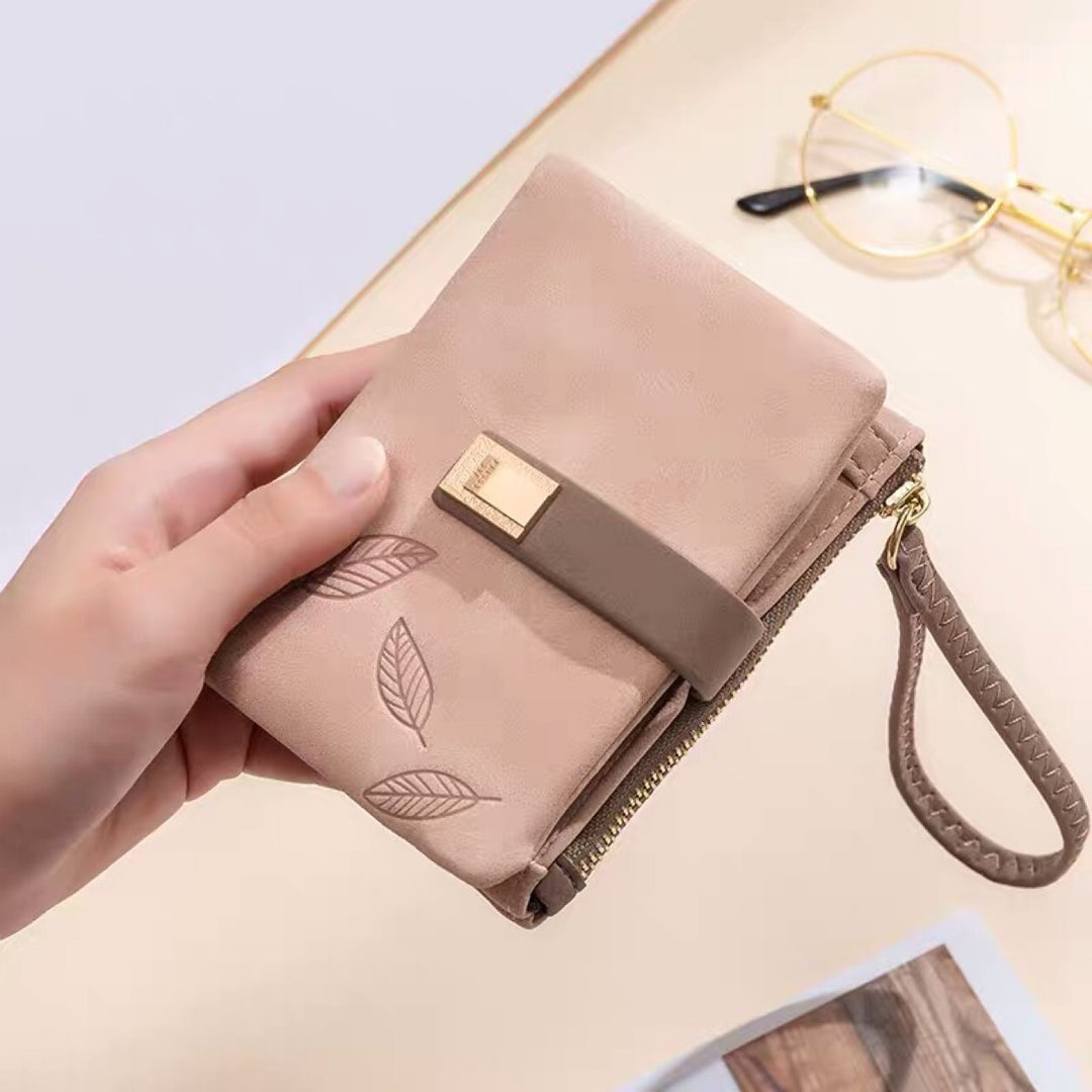 Vintage Bifold Geldbörse für Damen aus mattiertem Leder