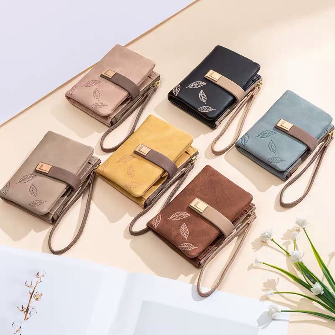 Vintage Bifold Geldbörse für Damen aus mattiertem Leder