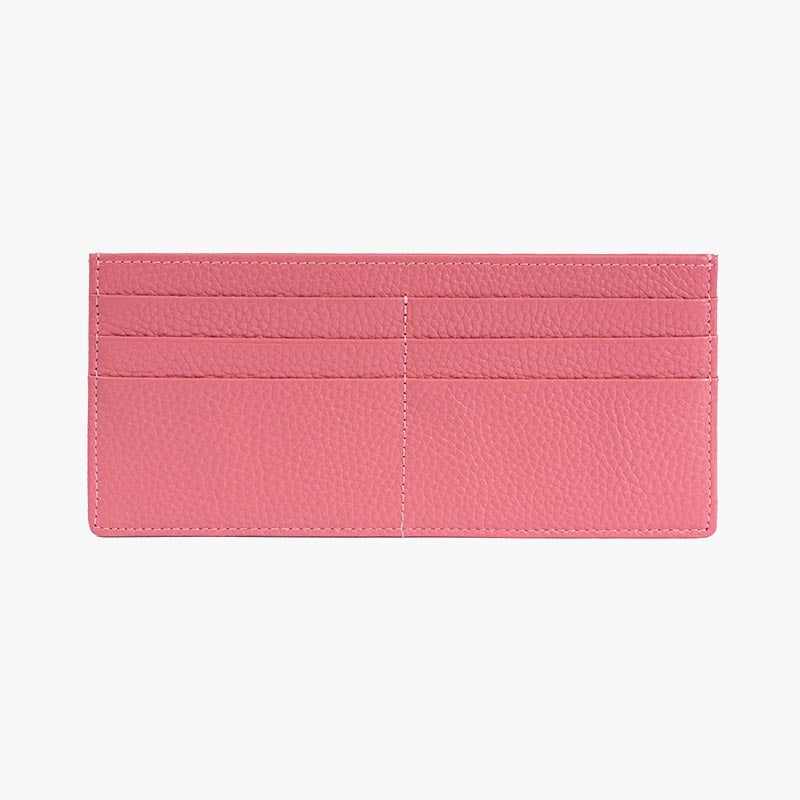 Ultradünne Lederbrieftasche in schlichter Farbe, lange Geldbörse für Damen