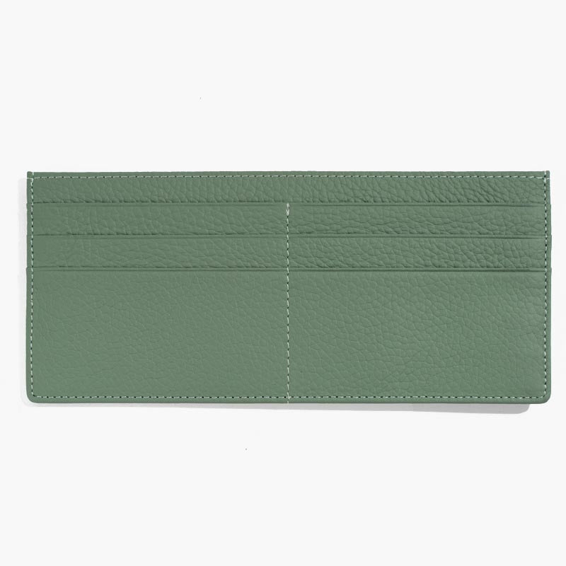 Ultradünne Lederbrieftasche in schlichter Farbe, lange Geldbörse für Damen
