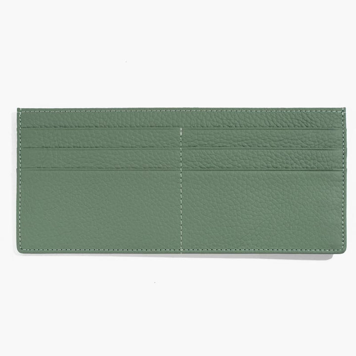 Ultradünne Lederbrieftasche in schlichter Farbe, lange Geldbörse für Damen