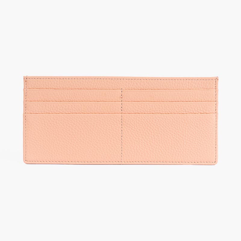 Ultradünne Lederbrieftasche in schlichter Farbe, lange Geldbörse für Damen