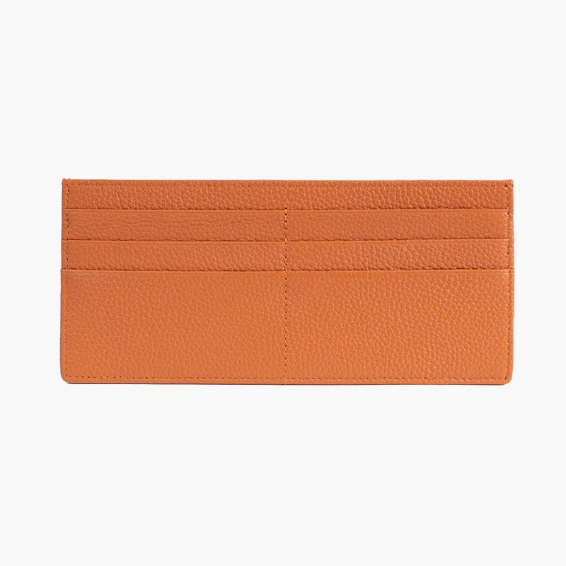 Ultradünne Lederbrieftasche in schlichter Farbe, lange Geldbörse für Damen