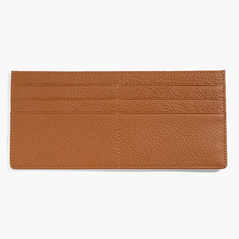 Ultradünne Lederbrieftasche in schlichter Farbe, lange Geldbörse für Damen