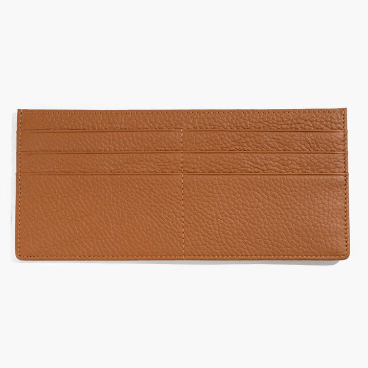 Ultradünne Lederbrieftasche in schlichter Farbe, lange Geldbörse für Damen