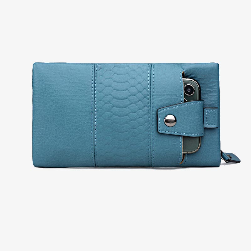 Einfarbige Handytasche mit großer Kapazität aus Leder für Damen