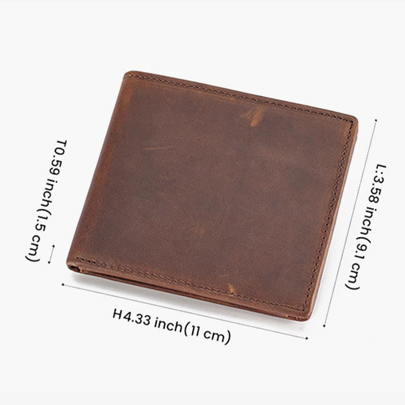 Horizontale Lederbrieftasche für Herren mit RFID-Schutz und mehreren Karten