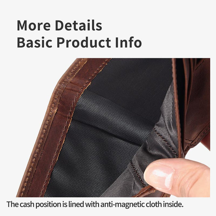 Horizontale Lederbrieftasche für Herren mit RFID-Schutz und mehreren Karten