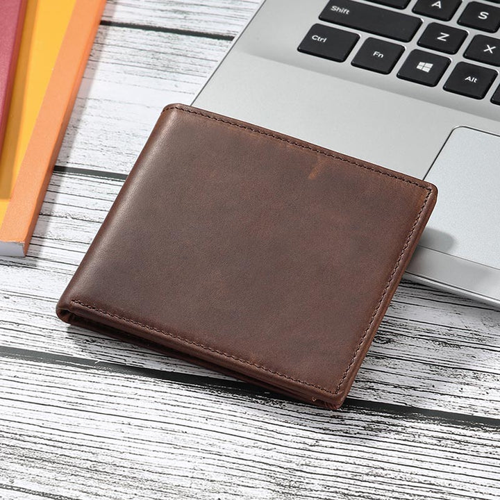 Horizontale Lederbrieftasche für Herren mit RFID-Schutz und mehreren Karten