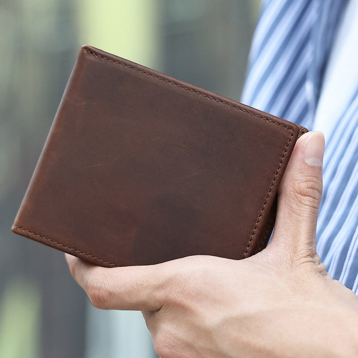 Horizontale Lederbrieftasche für Herren mit RFID-Schutz und mehreren Karten