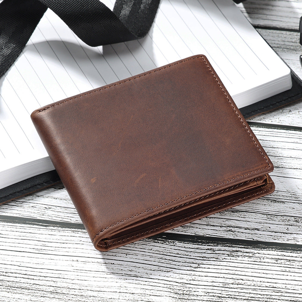 Horizontale Lederbrieftasche für Herren mit RFID-Schutz und mehreren Karten