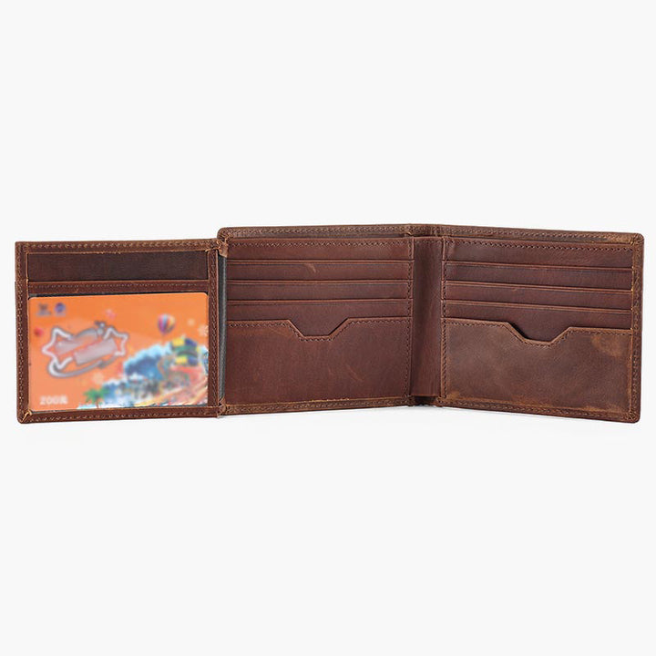 Horizontale Lederbrieftasche für Herren mit RFID-Schutz und mehreren Karten
