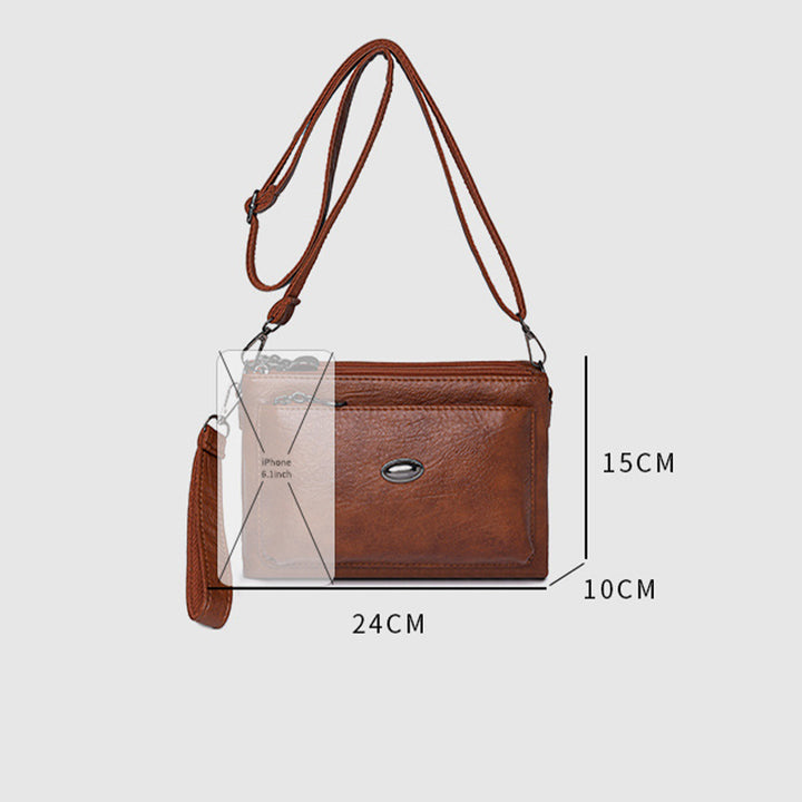 Schlichte Umhängetasche für Damen, veganes Leder, Bürotasche