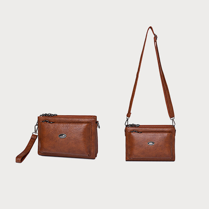 Schlichte Umhängetasche für Damen, veganes Leder, Bürotasche