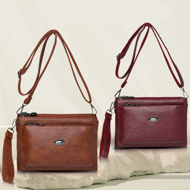 Schlichte Umhängetasche für Damen, veganes Leder, Bürotasche