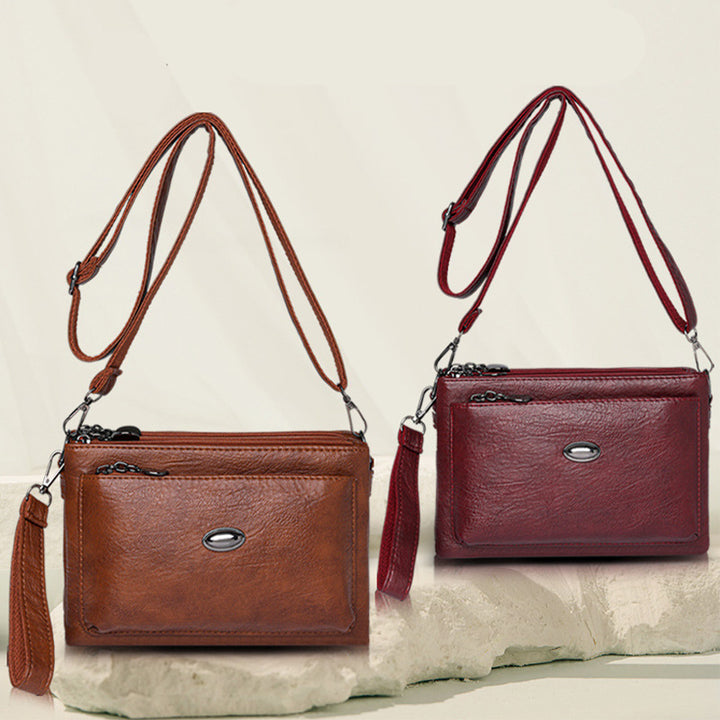 Schlichte Umhängetasche für Damen, veganes Leder, Bürotasche