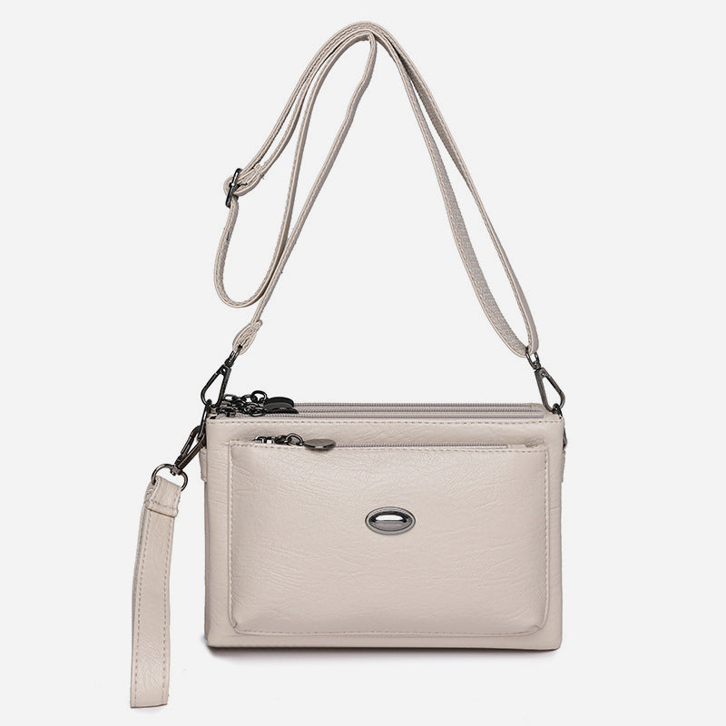 Schlichte Umhängetasche für Damen, veganes Leder, Bürotasche