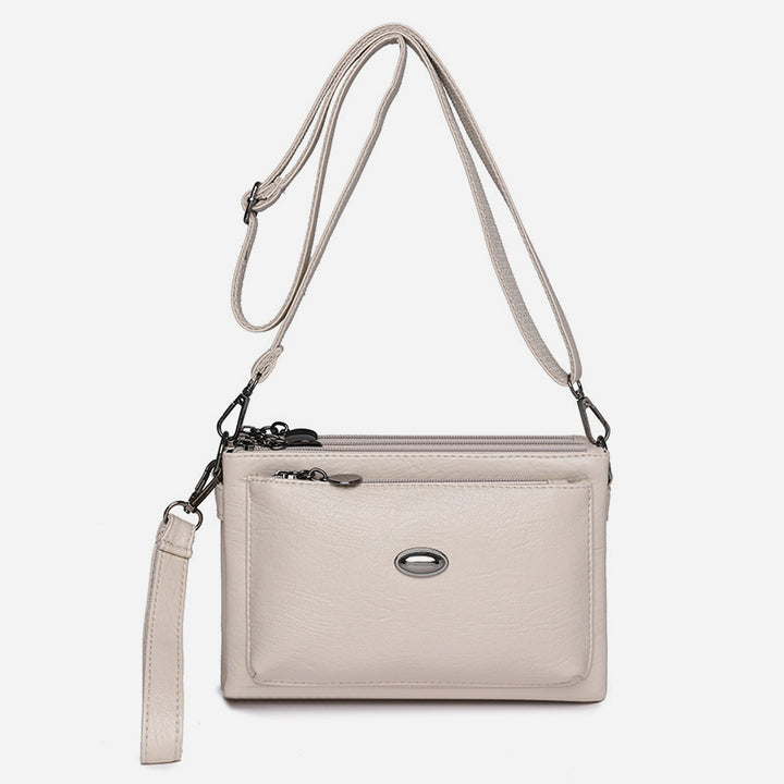 Schlichte Umhängetasche für Damen, veganes Leder, Bürotasche
