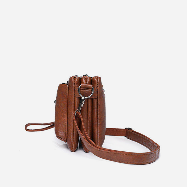 Schlichte Umhängetasche für Damen, veganes Leder, Bürotasche