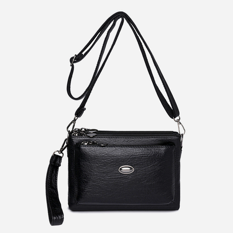 Schlichte Umhängetasche für Damen, veganes Leder, Bürotasche