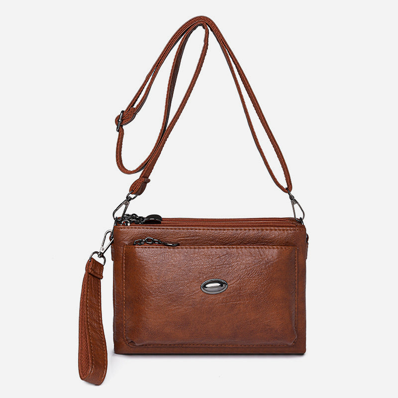 Schlichte Umhängetasche für Damen, veganes Leder, Bürotasche