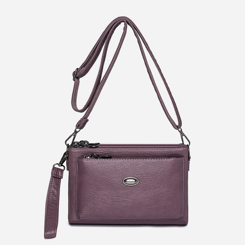 Schlichte Umhängetasche für Damen, veganes Leder, Bürotasche