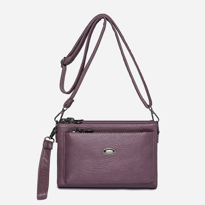 Schlichte Umhängetasche für Damen, veganes Leder, Bürotasche