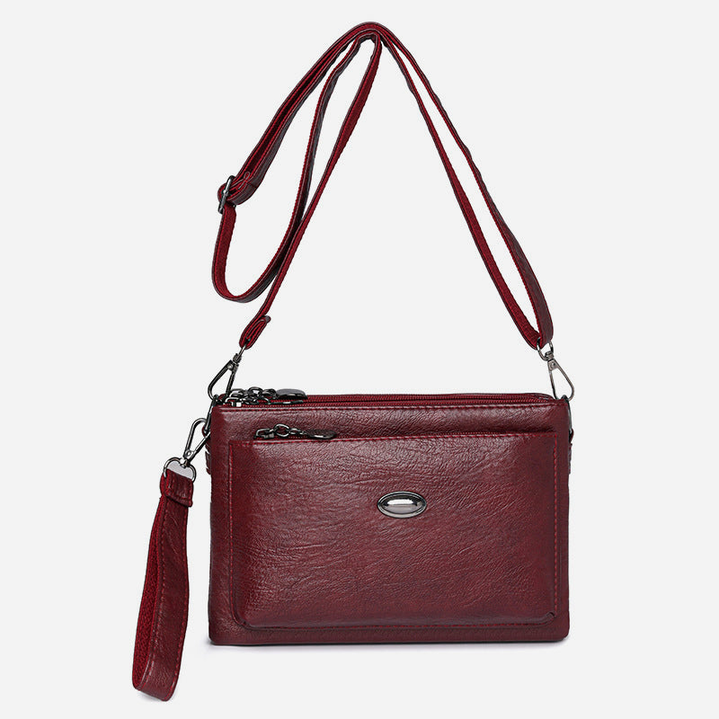 Schlichte Umhängetasche für Damen, veganes Leder, Bürotasche