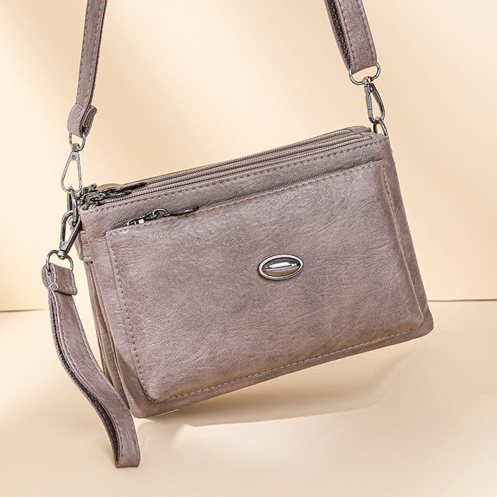 Schlichte Umhängetasche für Damen, veganes Leder, Bürotasche