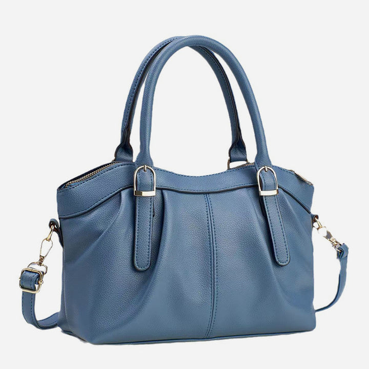 Schlichte Bürotasche für Damen aus Leder mit Henkel