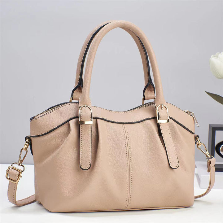 Schlichte Bürotasche für Damen aus Leder mit Henkel