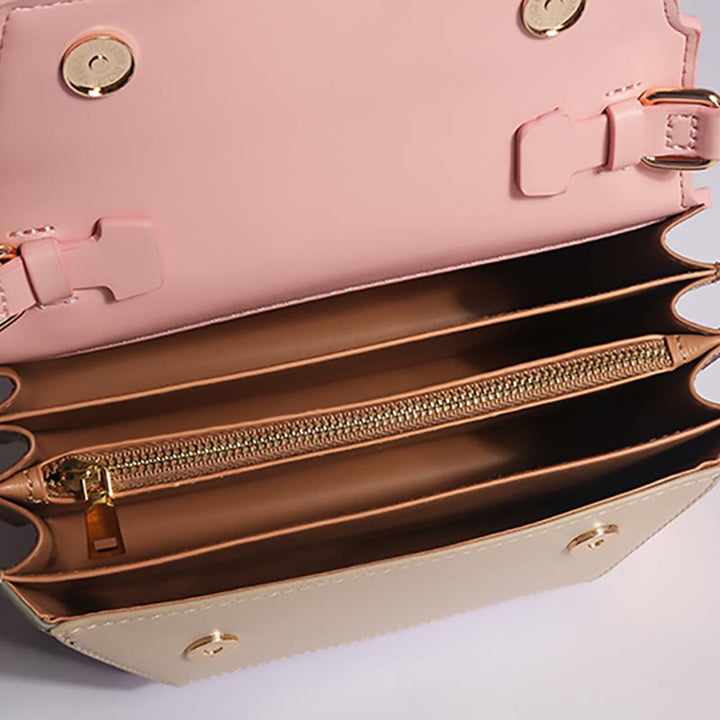 Geometrische bunte Handtasche Akkordeon Crossbody Leder Geldbörse für Frauen