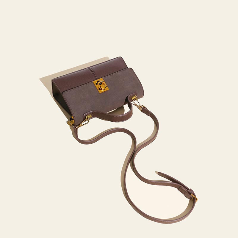 Minimalistische Bürotasche für Damen, schlichte Umhängetasche aus Leder
