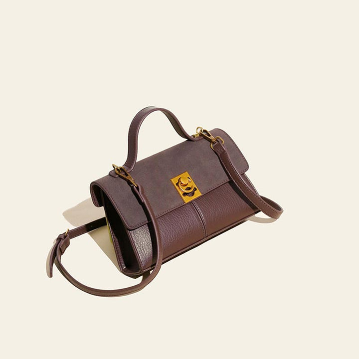 Minimalistische Bürotasche für Damen, schlichte Umhängetasche aus Leder