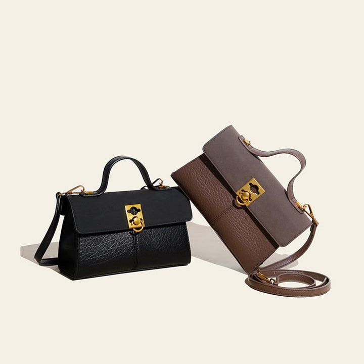 Minimalistische Bürotasche für Damen, schlichte Umhängetasche aus Leder