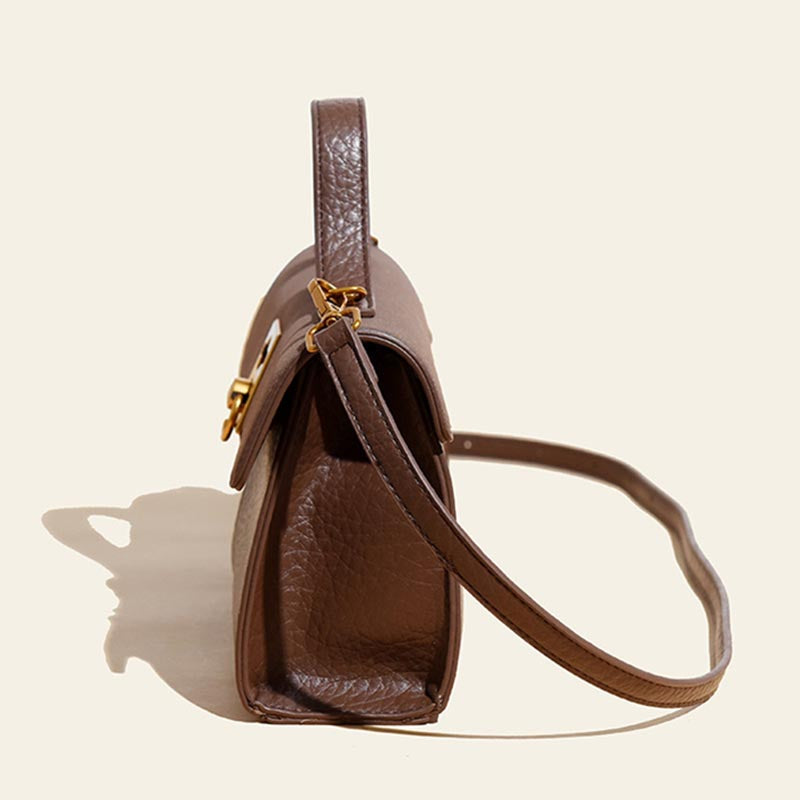 Minimalistische Bürotasche für Damen, schlichte Umhängetasche aus Leder