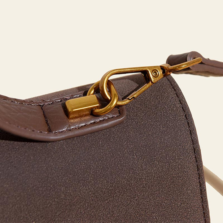 Minimalistische Bürotasche für Damen, schlichte Umhängetasche aus Leder