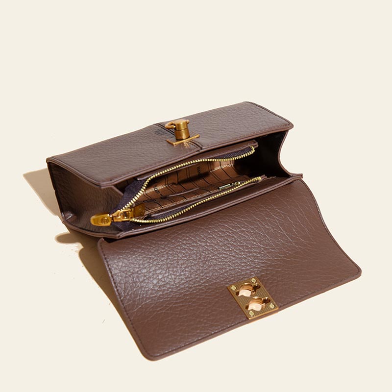 Minimalistische Bürotasche für Damen, schlichte Umhängetasche aus Leder