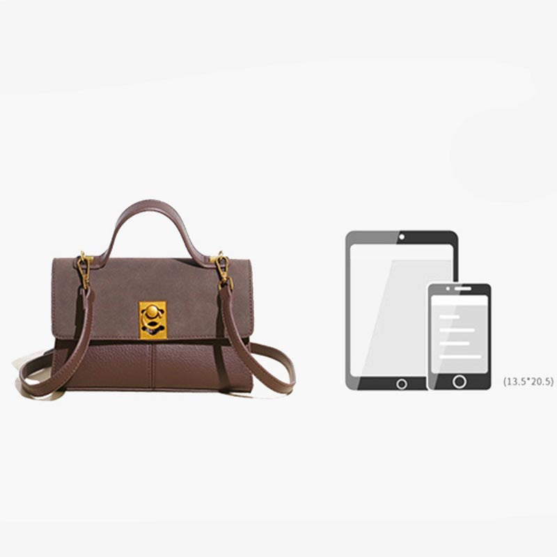Minimalistische Bürotasche für Damen, schlichte Umhängetasche aus Leder