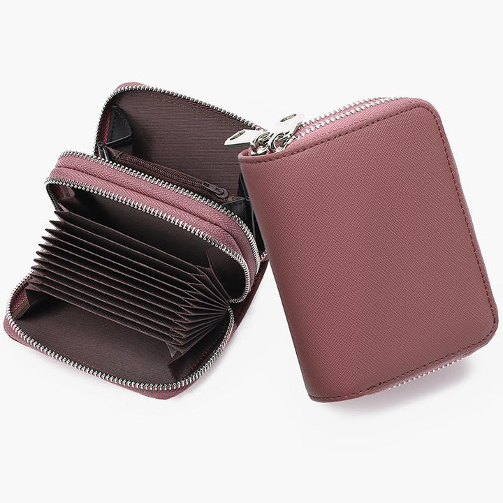 Florale Lederbrieftasche mit RFID-Akkordeon-Kartenhalter für Damen