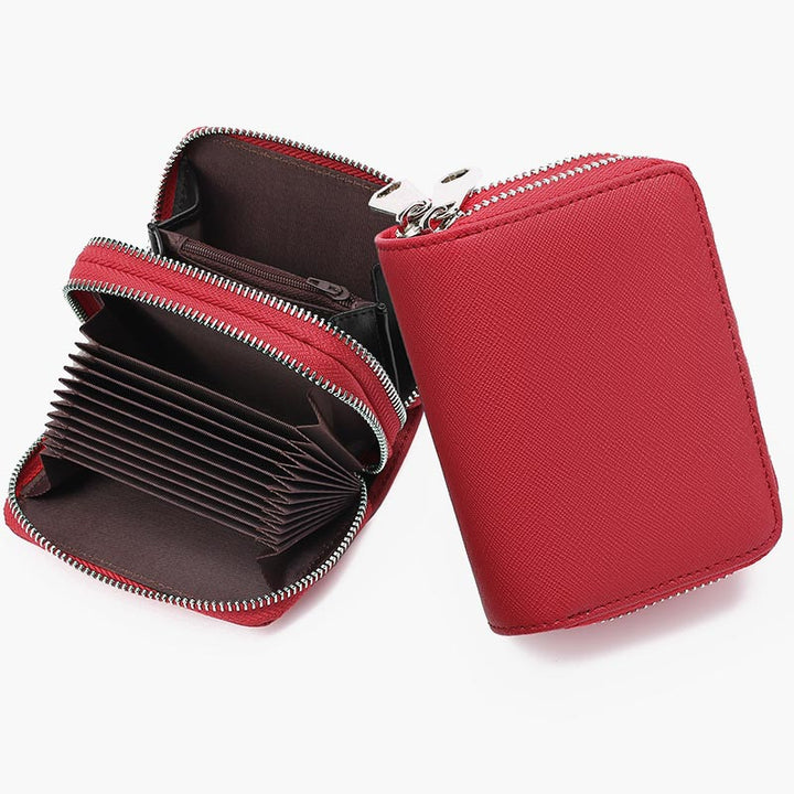 Florale Lederbrieftasche mit RFID-Akkordeon-Kartenhalter für Damen
