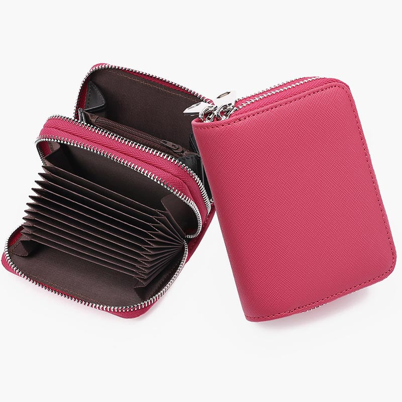 Florale Lederbrieftasche mit RFID-Akkordeon-Kartenhalter für Damen