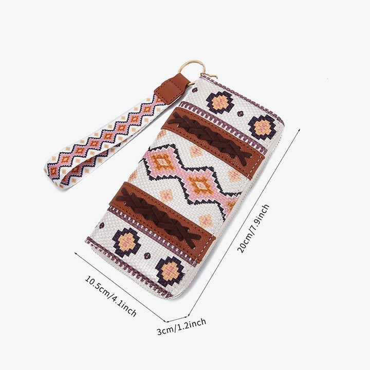 Bohemian Geldbörse Vintage Canvas Ethno-Stil Kleine Clutch für Frauen