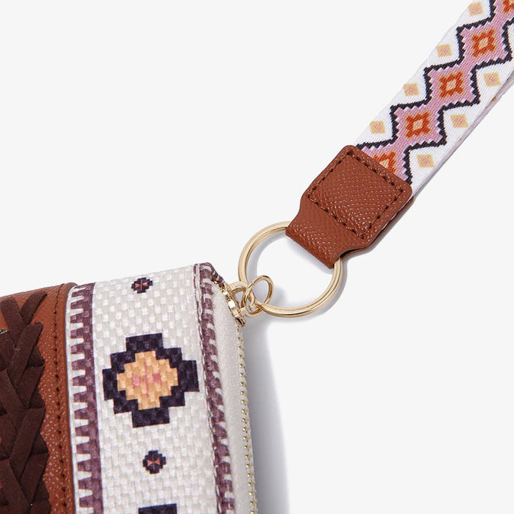 Bohemian Geldbörse Vintage Canvas Ethno-Stil Kleine Clutch für Frauen
